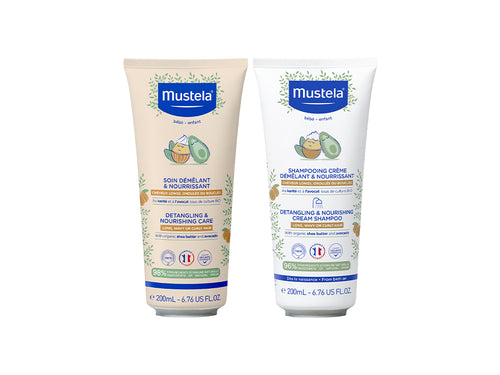 Duet idealny: Odżywczy szampon + Odżywka 2w1 ułatwiające rozczesywanie - Mustela Poland - 1