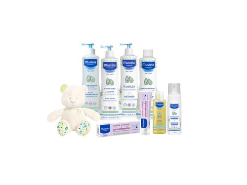 Complete Baby Care Set - z misiem w odcieniu pastelowym - Mustela Polska - 1